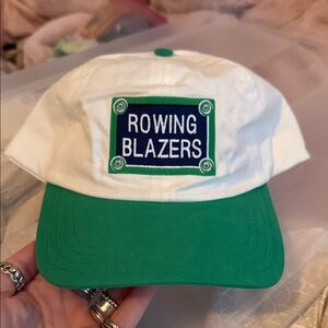 Rowing Blazers White and Green Logo Cap